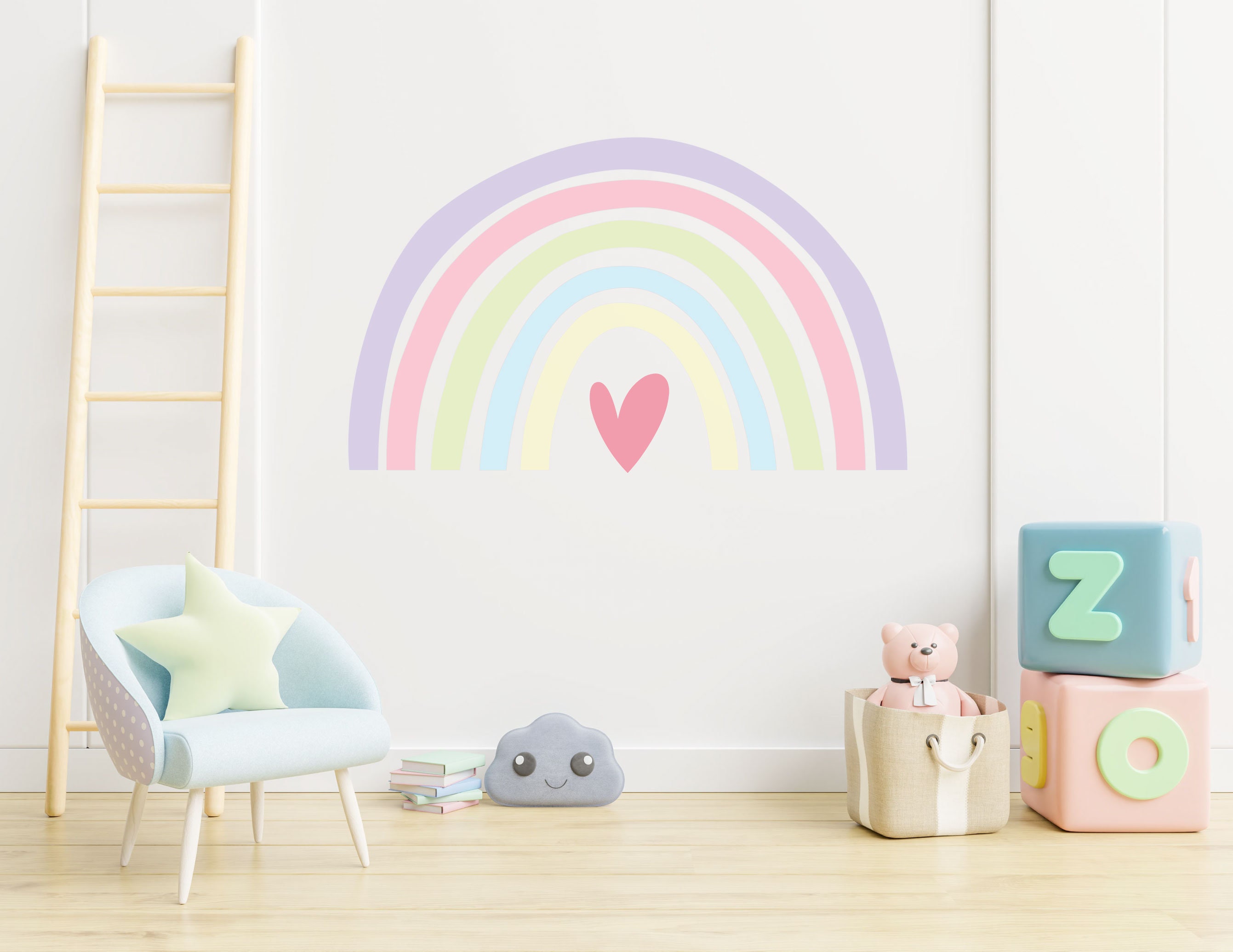 Extra Large Rainbow Wall Sticker Decal | Pastel Rainbow Sticker ...