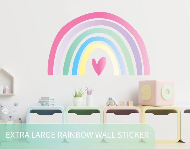 Extra Large Rainbow Wall Sticker Decal Pastel Rainbow Etsy