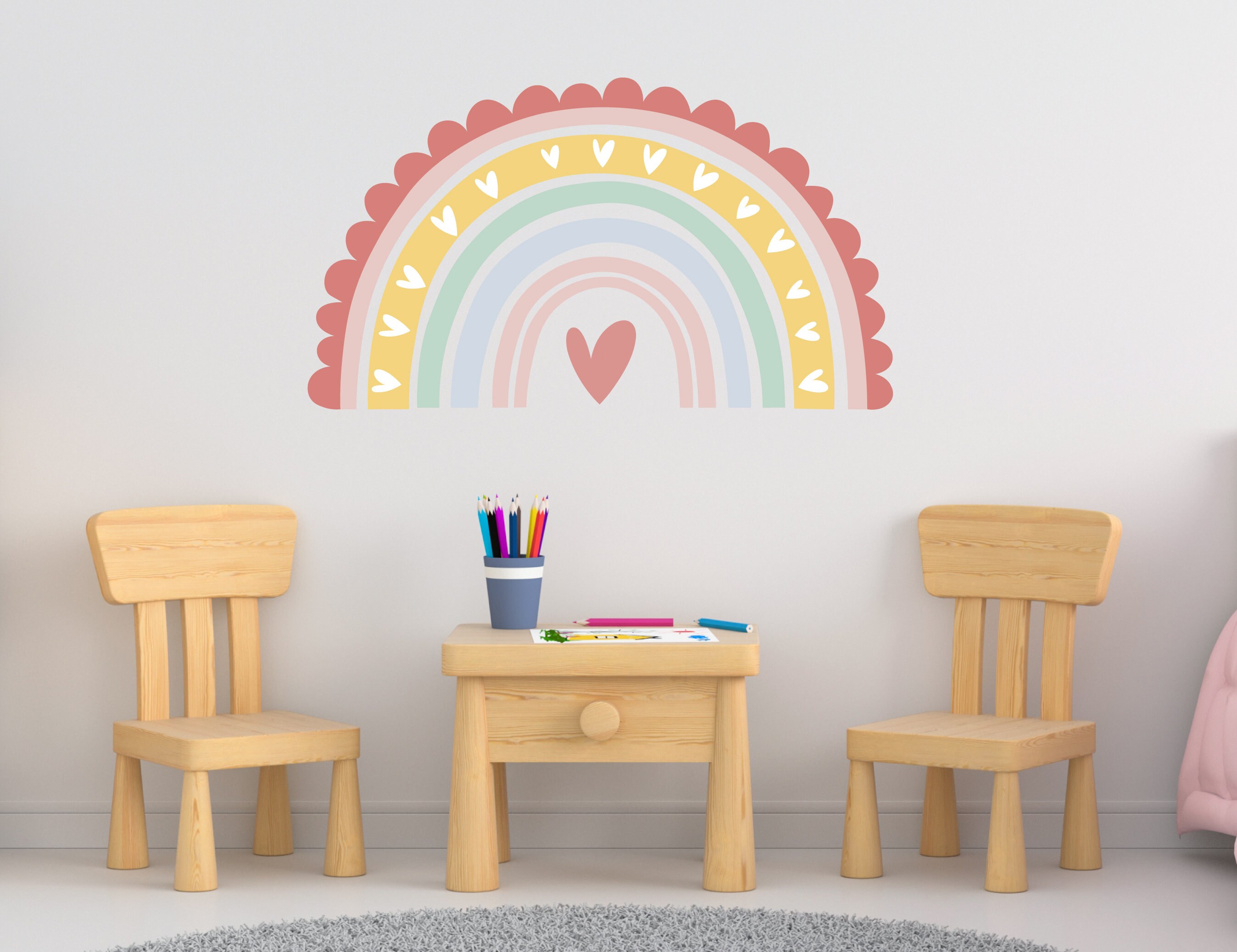 Extra Large Bright Rainbow Wall Sticker Decal Children's Nursery Wall Art  Playroom Decor Scallop Rainbow - Etsy Finland
