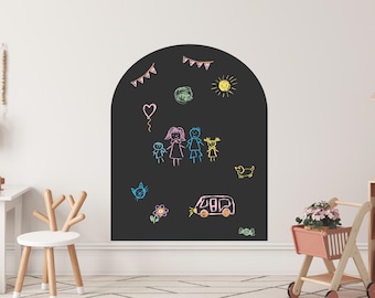 Magnetic Chalkboard Wall Arch Decal | Wall Arch Sticker | Nursery Playroom Decor