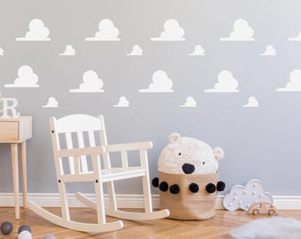 Pegatinas de pared de nubes de Toy Story / Pegatinas para habitación infantil / Decoración de sala de juegos