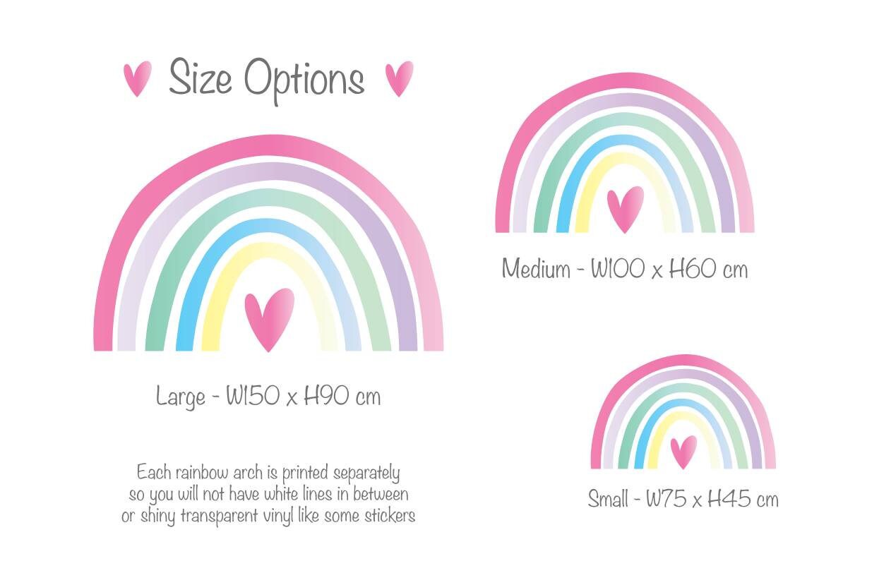 Extra Large Rainbow Wall Sticker Decal Pastel Rainbow Etsy UK
