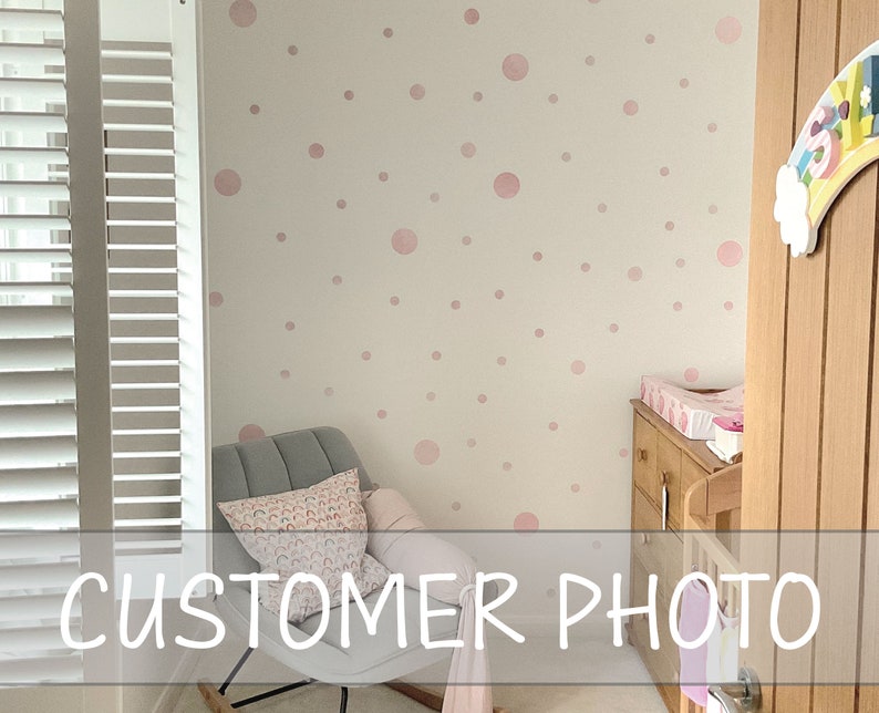 Pink Watercolour Polka Dot Wall Sticker Decals Etsy