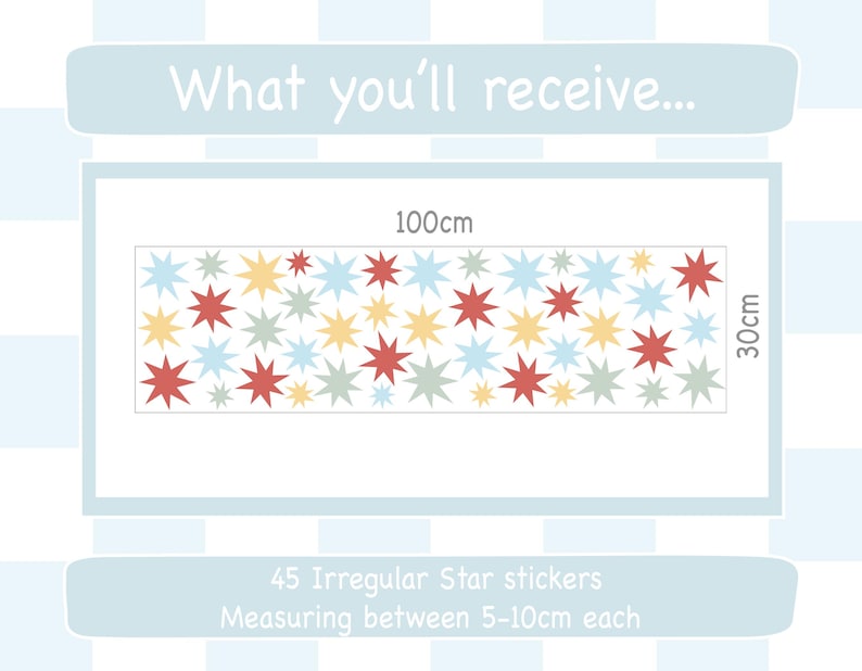 Irregular Star Wall Sticker Decals | Nursery Playroom Decor image 2