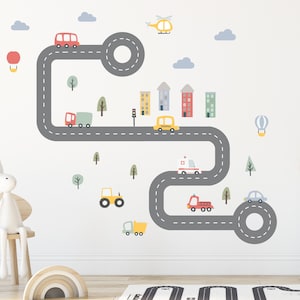City Road Auto-Wand-Aufkleber-Abziehbild | Kinderzimmer Wand Kunst | Spielzimmer Dekor