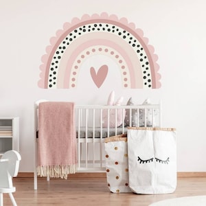Extra Large Pink Rainbow Wall Sticker Decal | Children&#39;s Nursery Wall Art | Playroom Decor | Dalmatian Spot