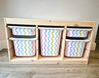 IKEA Trofast Vinyl Wrap | Wavy Lines IKEA Storage Decals | Trofast Stickers
