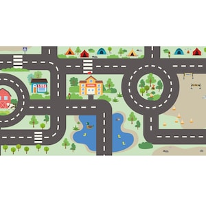 Road Map Möbelsticker 4 WÜRFEL IKEA Kallax | Straßenkarte für Kinder | Kinderzimmer | Kinderzimmer Wandsticker