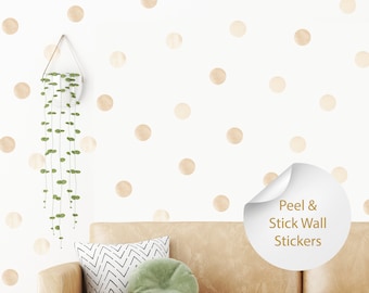 Beige Neutral Watercolour Polka Dot Wall Sticker Decals | Children's Nursery Wall Art | Playroom Decor