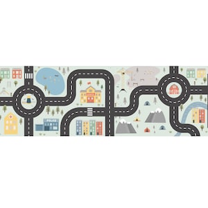Meubelsticker Scandi Road Map 4 CUBE IKEA Kallax | Wegenkaart voor kinderen | Kwekerij | Stickers speelkamer