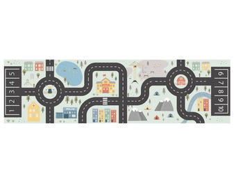 Sticker carte routière Scandi pour meubles 4 CUBE IKEA Kallax | Carte routière des enfants | Pépinière | Stickers salle de jeux