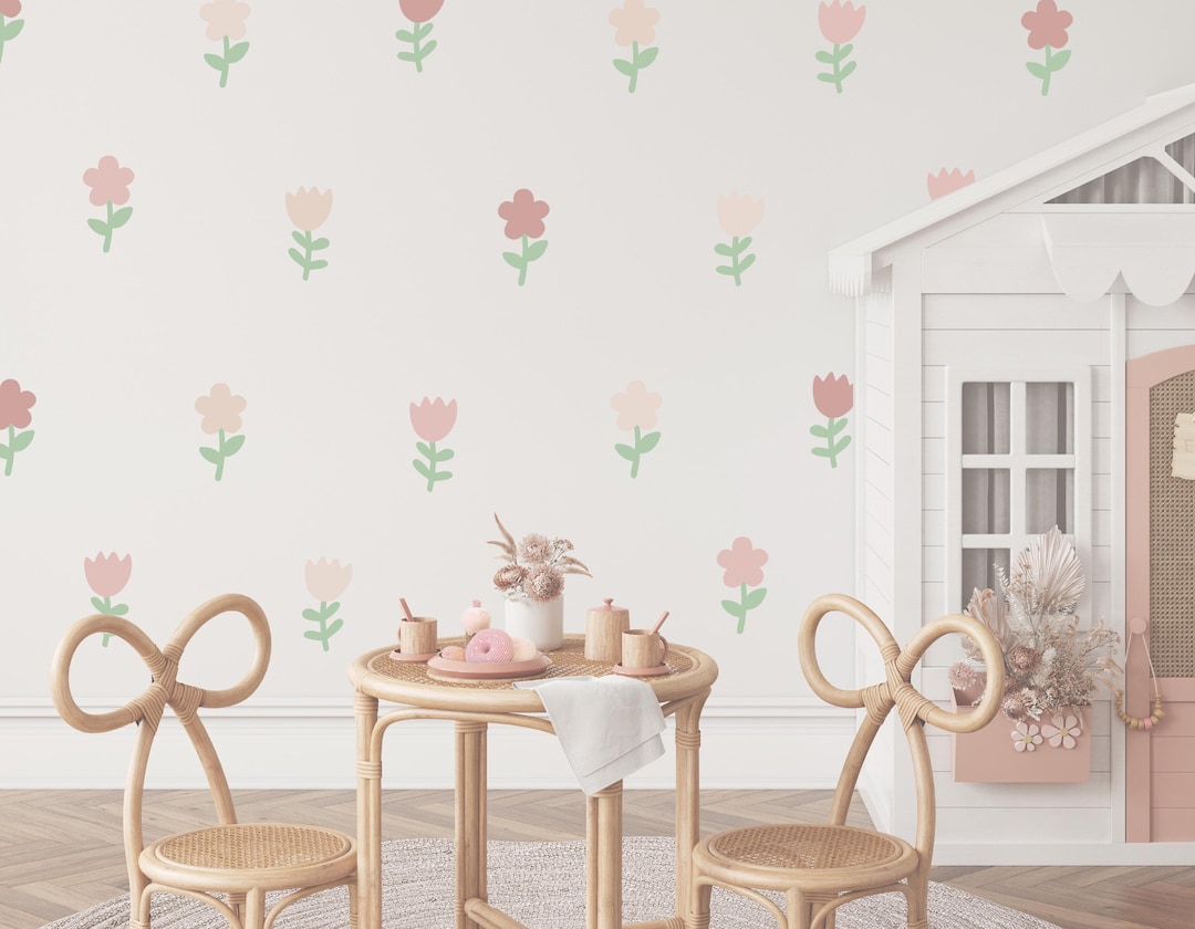 Boho Flower Wall Sticker Decals | Children's Nursery Stickers | Flower ...