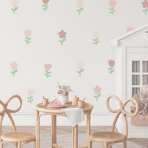 Boho Flower Wall Sticker Decals | Children&#39;s Nursery Stickers | Flower Decals