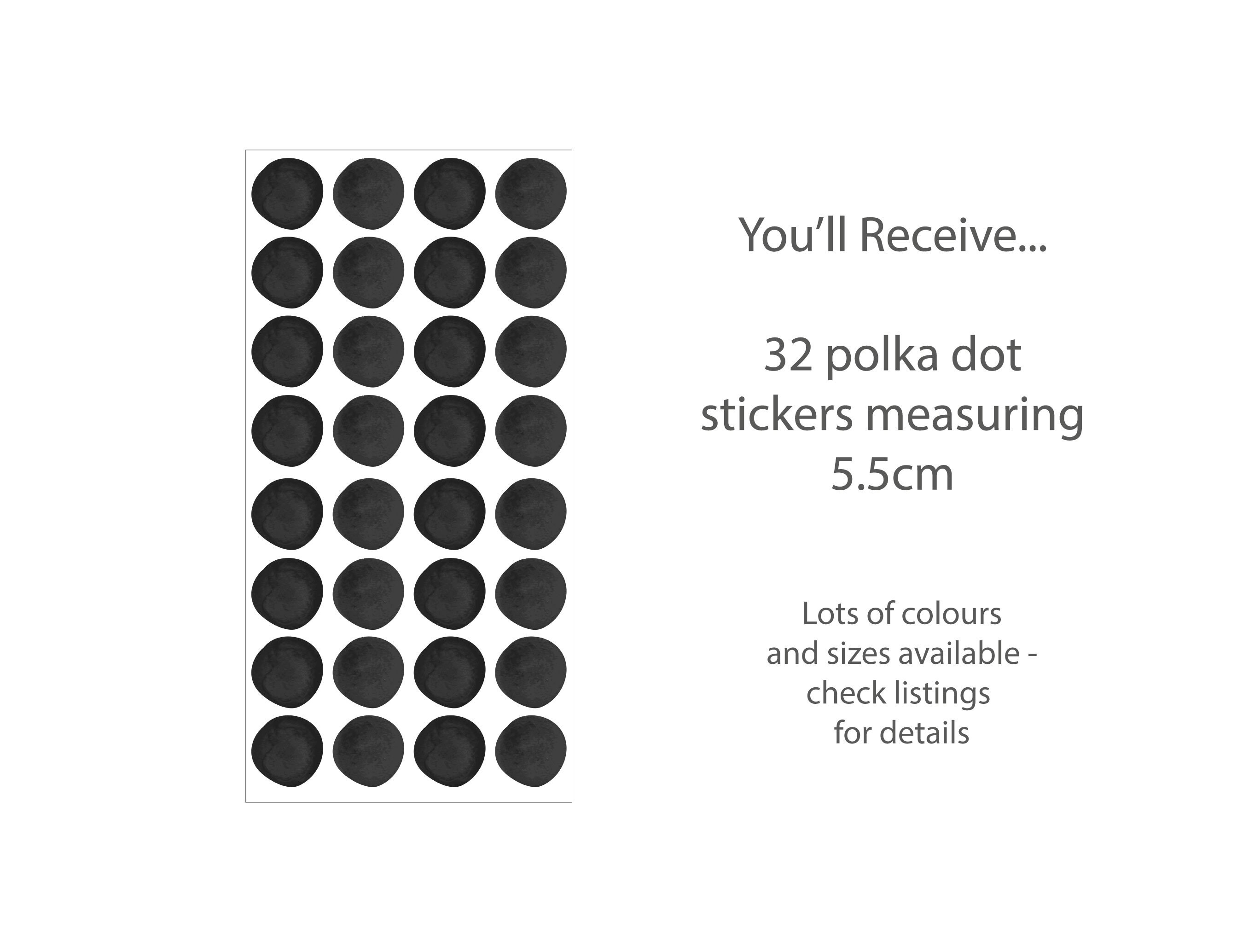 Black Watercolour Polka Dot Wall Sticker Decals | Monochrome Decor ...