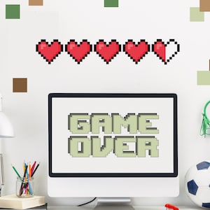 Gamer Heart Lifeline Wall Sticker Decals | Gaming Wall Stickers | Self Adhesive Vinyl Wall Stickers