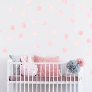 Pink Watercolour Polka Dot Wall Sticker Decals | Children's Nursery Stickers | Playroom Decor | Pink Wall Stickers