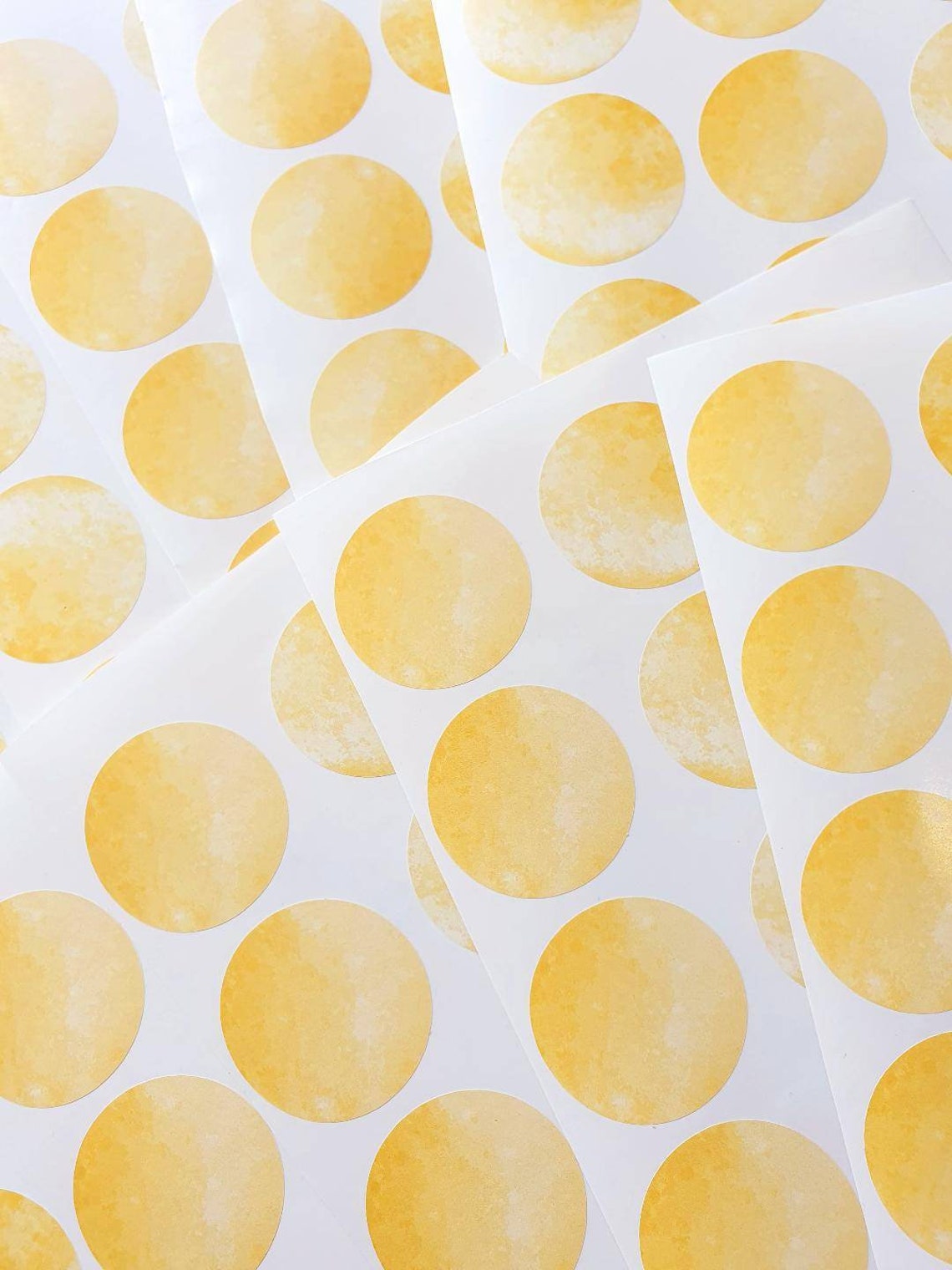 Yellow Watercolour Polka Dot Wall Sticker Decals Etsy