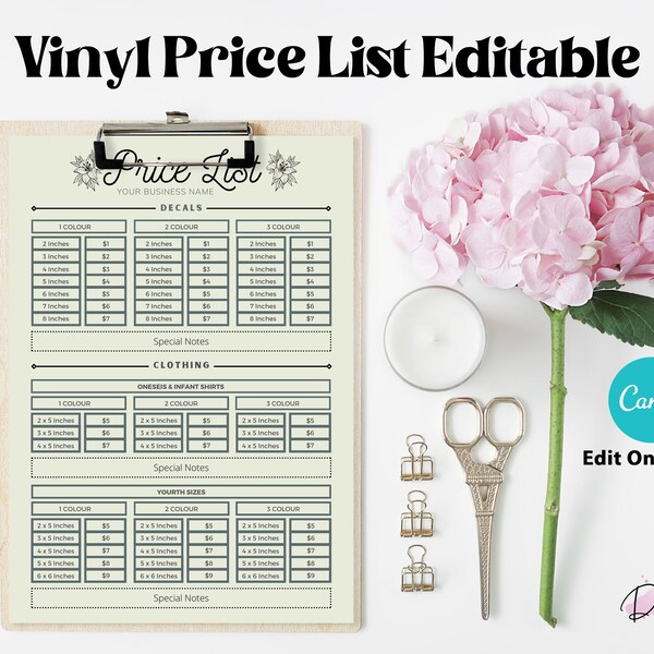 Vinyl Price List Etsy
