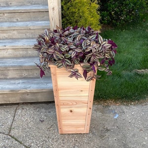 Tall Cedar Planter Box – Raised Garden Bed Outdoor – Rustic Wood