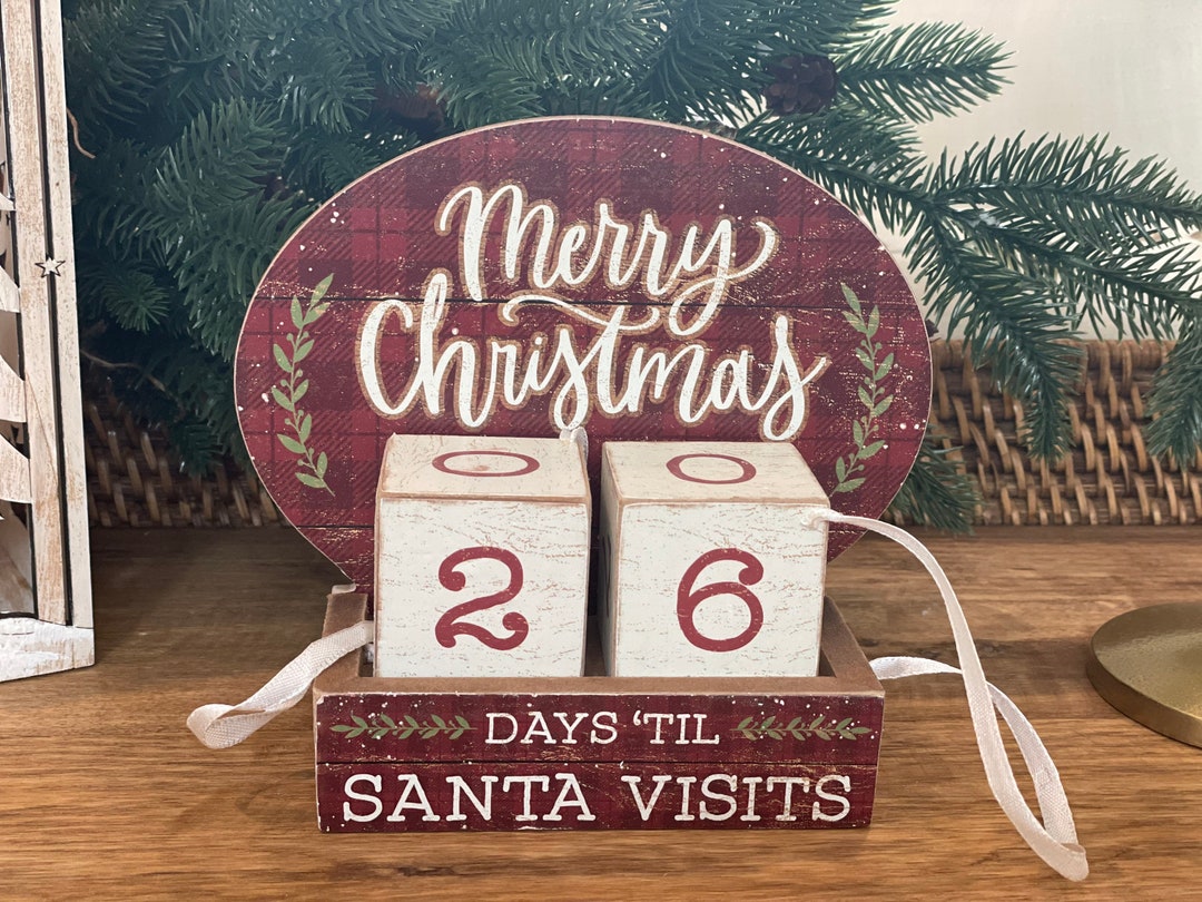 Christmas Countdown Blocks Holiday Christmas Decor Antique - Etsy