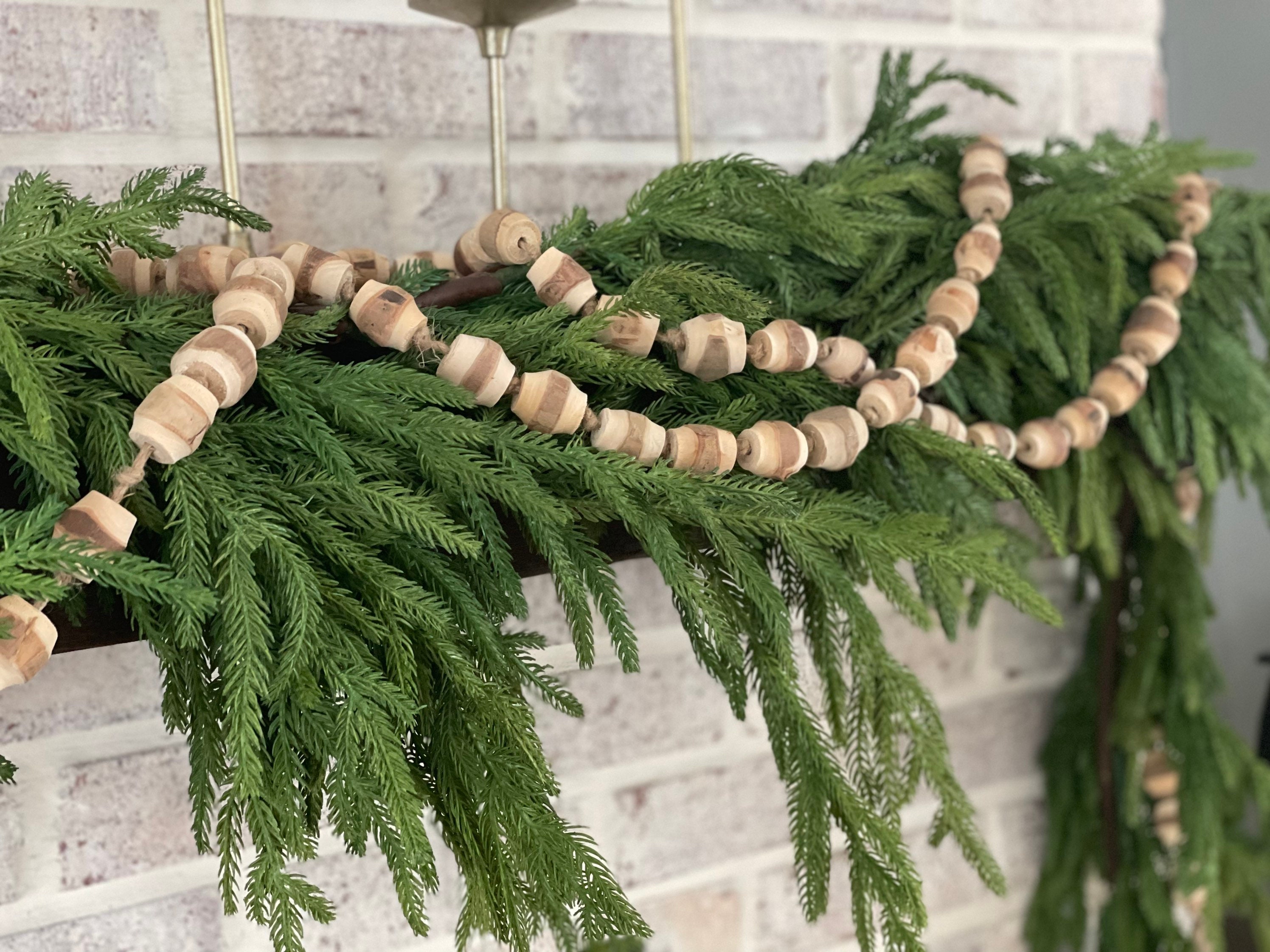 70 ft Wooden Cranberry Red Beads Garland. Primitive Christmas Tree  Ornaments.