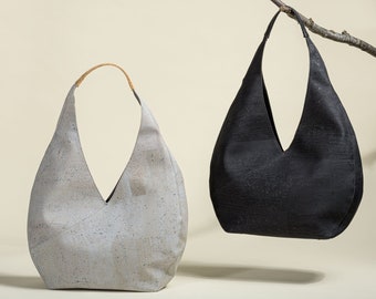 Cork Leather Womens Shoulder Bag (Leather Handbag for Women, Leather Tote, Everyday Use shoulder bag, Handmade Crossbody bag, Gift for Her)