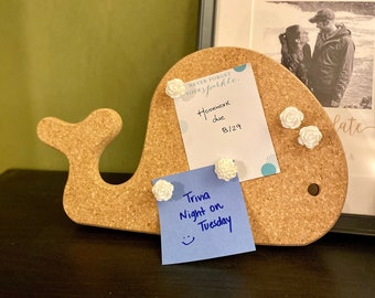 Upcycled Cork Memo Board (Cork Bulletin Board, Pin Board, Office Organizer, Command Center, Vision Board, Travel Magnet Display Board)