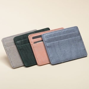 Tarjetero de corcho Millennial (billetera de corcho, billetera vegana delgada, billetera minimalista delgada de cuero vegano, billetera ecológica, billetera para tarjetas)