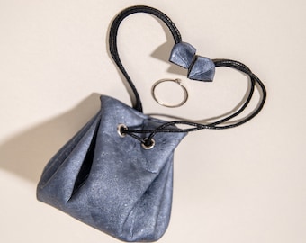 Cork Jewelry Pouch, Vegan Leather Drawstring Travel Organizer
