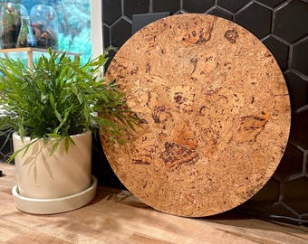 Portuguese Circular Cork Placemats (Set of 4) | Place mats, table mats, indoor outdoor plant coaster, saucers, cork mat, planter drip mat