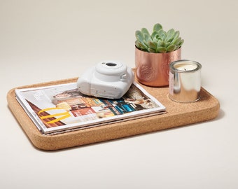 Cork Modern Tray (Cork Serving tray, Unique eco home decor, Sustainable house decoration, Eco coffee tray, desk organizer, Trinket Tray)