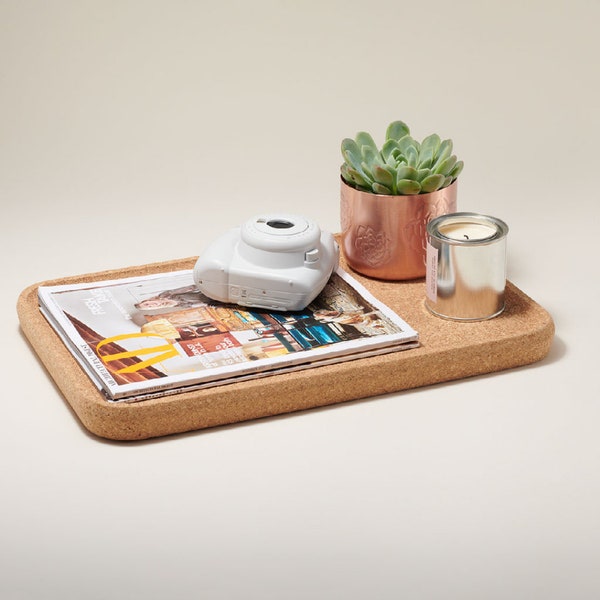 Cork Modern Tray (Cork Serving tray, Unique eco home decor, Sustainable house decoration, Eco coffee tray, desk organizer, Trinket Tray)