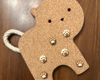Upcycled Cork Cat Memo Board (Cork Bulletin Board, Pin Board, Office Organizer, Command Center, Vision Board, Travel Magnet Display Board)