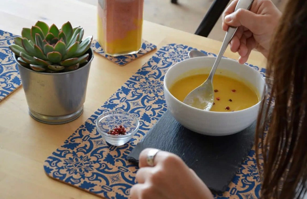 Azulejo Cork Placemats set of 4 Placemats Set of 4, Place Mats, Table