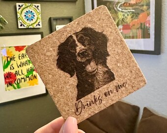 Personalized 4pcs Cork Coasters | Wedding Gift Coaster Set