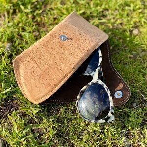 Cork Protective Glasses Case Vegan Eyewear Case, Eco Leather Sunglasses Case, Faux Leather Eyewear Holder, Sunnies Case, Eco Reader Holder image 8