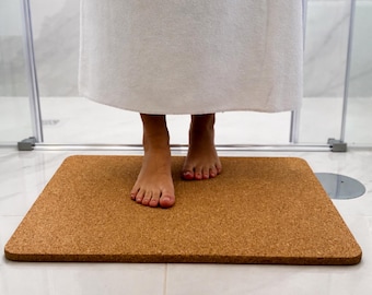 Natural Cork Bath Mat | Non-Slip, Quick-Dry, Sustainable Home Spa Rug
