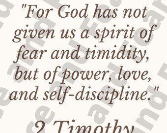 2 Timothy 1 7 - Etsy