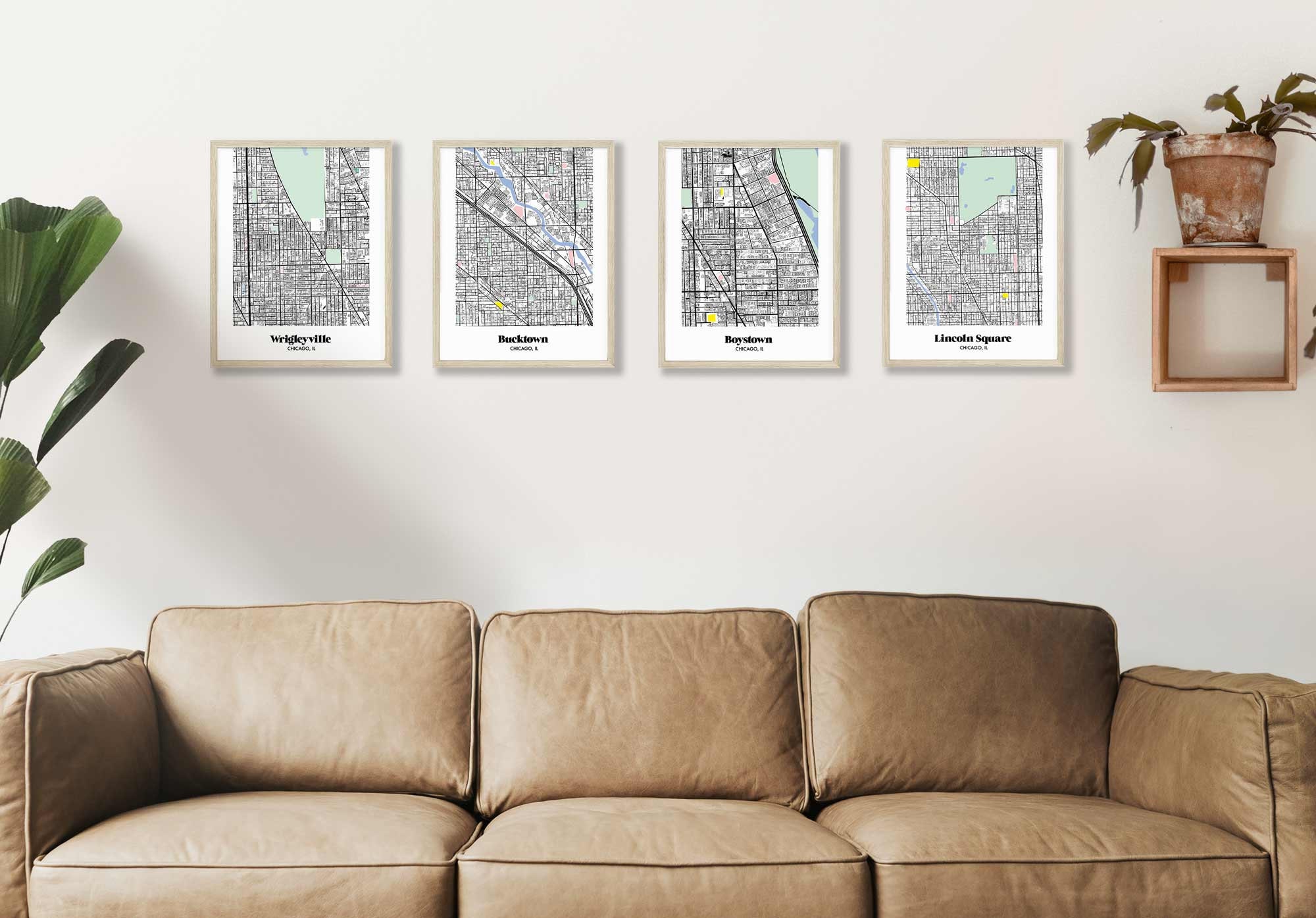 Wrigleyville Neighborhood Map Print Chicago Wall Decor | Etsy