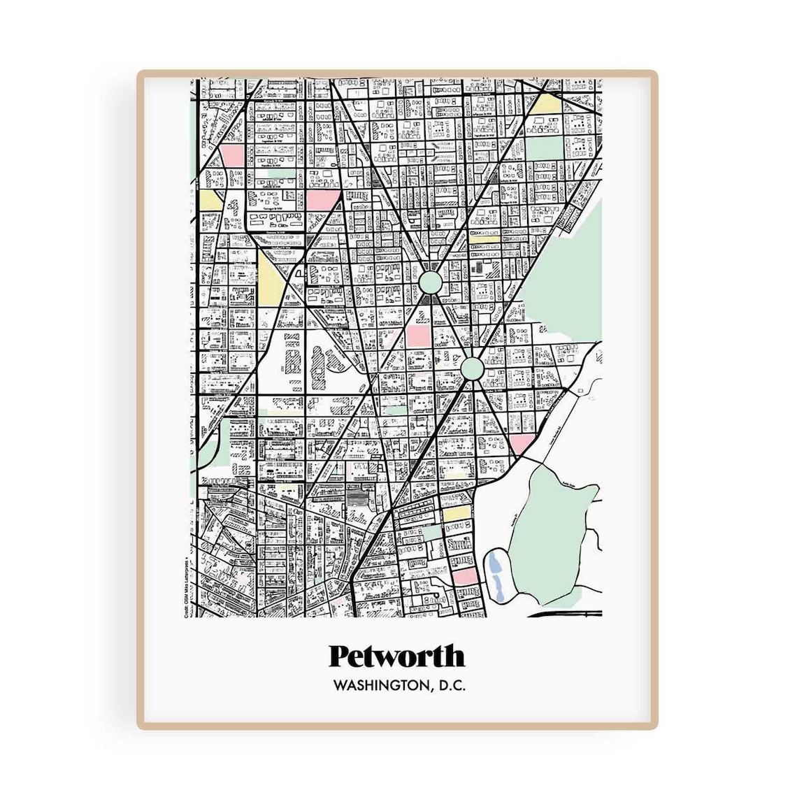 Petworth Washington DC Neighborhood Map Washington DC Poster Etsy