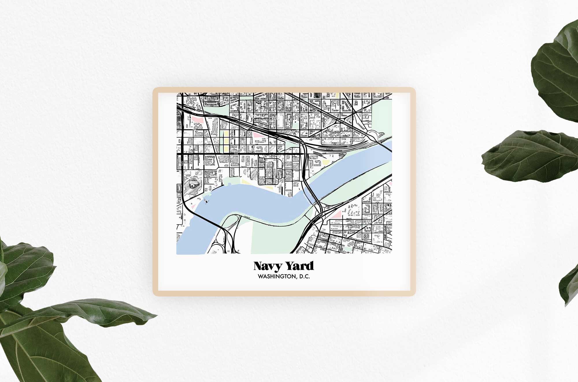 Navy Yard Washington DC Neighborhood Map Cartel de la ciudad Etsy
