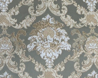 Damask Jacquard Fabric: Retro Upholstery, Chair & Window Treatment - 54" Wide