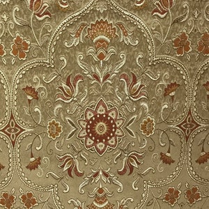Vintage Moroccan Ornate Design Luxurious and Majestic Classic Jacquard Fabric for Upholstery, Chair, Craft - fabric by the metre/yard