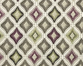 Purple Green Classic Diamond Design Luxurious Jacquard Fabric For Upholstery Cushions Curtains Chair Table Linen Craft fabric by meter/yard