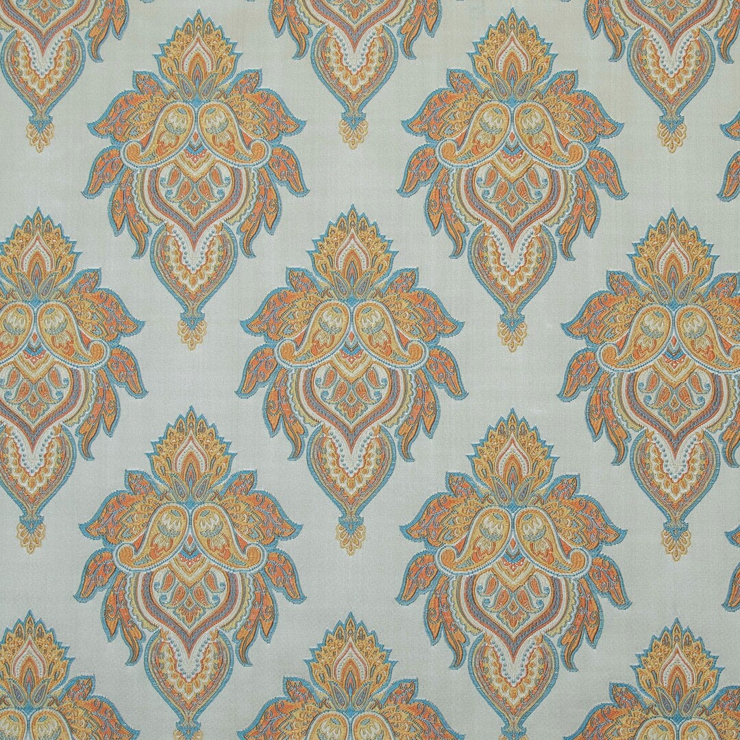 Damask Motif Jacquard Fabric: Luxurious Upholstery, Curtains, Crafts - Etsy
