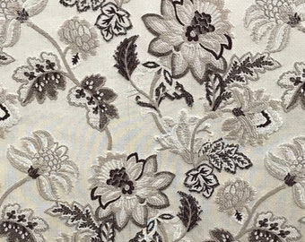 Sutil diseño floral marrón lujoso Jacquard tela pesada para tapicería, sofá, silla y artesanía - tela por el metro / patio