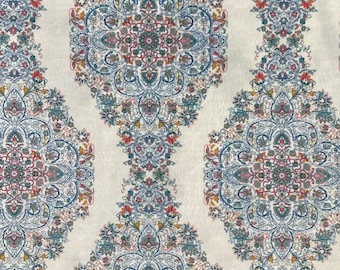 Tela de terciopelo floral boho: tapicería beige, artesanías cortadas a medida