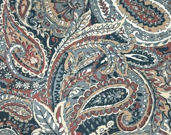 Tkanina obiciowa Teal Heritage Paisley Velvet – Sofa, zasłona, krzesło, rękodzieło, szerokość 54 cali