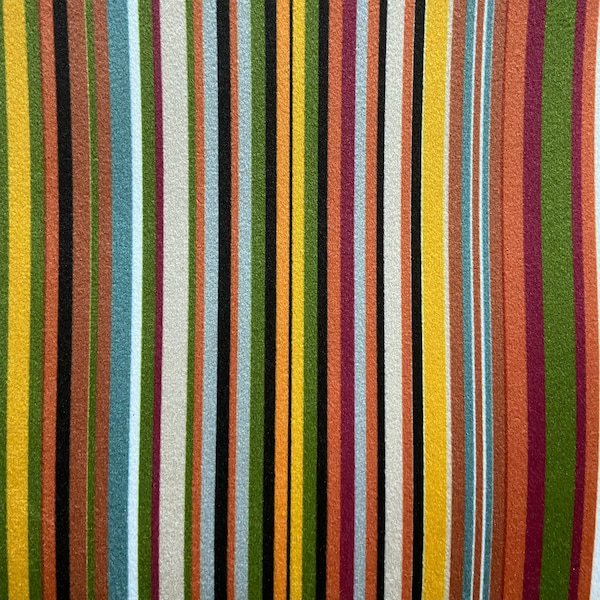 Tissu velours luxueux à rayures, matériau de rembourrage imprimé numériquement pour canapé, chaises, housse de coussin et travaux manuels - Multicolore