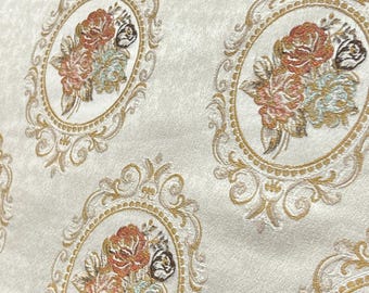 Victorian Floral Jacquard Fabric: Luxurious Woven Upholstery, 54" Wide